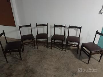 Sei sedie da cucina in pelle ottime 