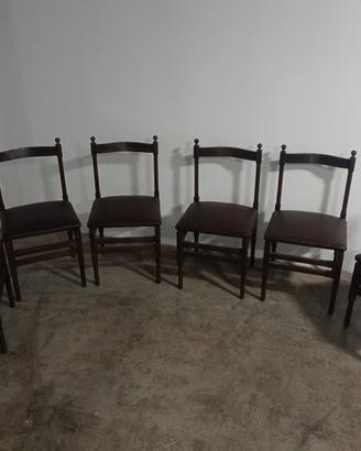 Sei sedie da cucina in pelle ottime 