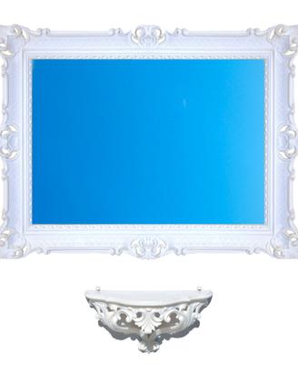 Specchio + mensola 86x67 cm stile barocco + colori