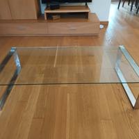 Tavolino vetro e acciaio salotto