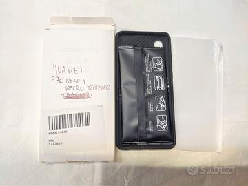 huawei p 30 nera cover custodia + vetro temperato