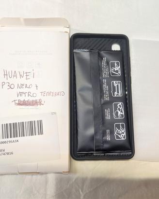 huawei p 30 nera cover custodia + vetro temperato