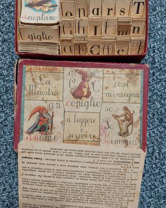 Gioco didattico anni '20 - alfabetiere vintage