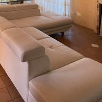Divano letto ad angolo ecopelle bianco
