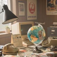 Mappamondo con aereo JAPAN AIRLINES