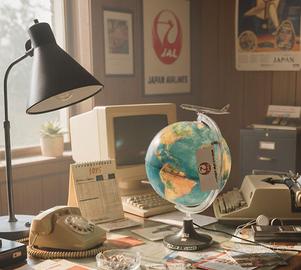 Mappamondo con aereo JAPAN AIRLINES