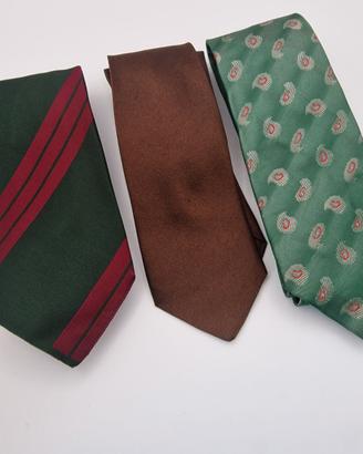 Set 3 cravatte vintage italiane in pura seta – ann