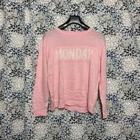 Maglione rosa donna scritta Monday