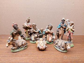 statuine presepe in pasta di gesso Italy