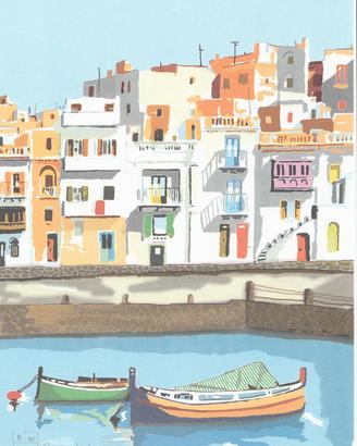 Aldo Riso Presso Ischia 30x21 serigrafia originale