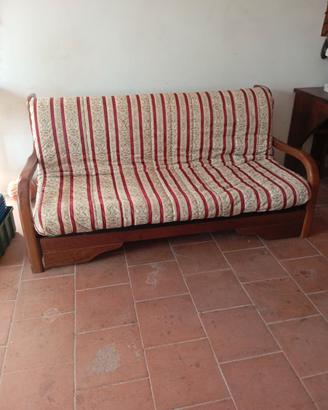 Divano letto due piazze struttura in legno
