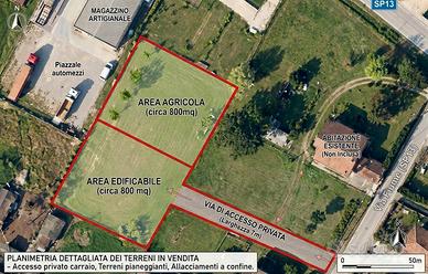 Terreno Edificabile 1600 mq Riservato con Accesso