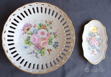 Coppia piattino e ciotolina Limoges porcellana