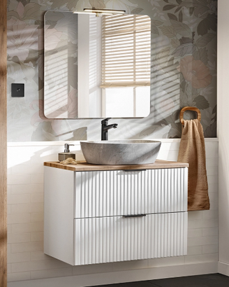Mobile bagno con lavabo d’appoggio 80 cm