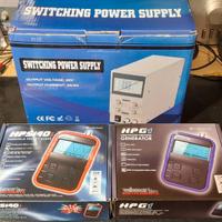 oscilloscopio alimentatore generatore di funzioni.