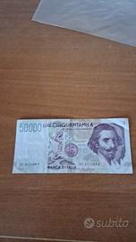 banconota 50.000 lire, UC211164P, 25.01.90