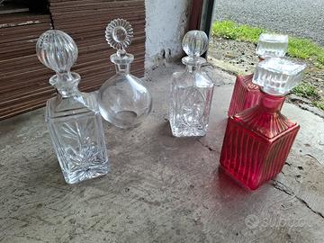 lotto 5  bottiglie per liquori 