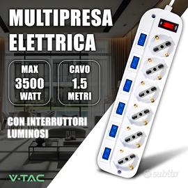Multipresa Elettrica con Interruttori Indipendenti