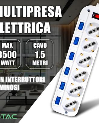 Multipresa Elettrica con Interruttori Indipendenti