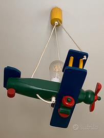 Lampadario cameretta bambino aereo in legno
