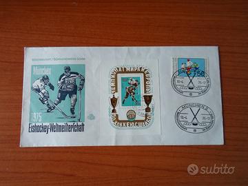Busta francobolli Mondiali Hockey 1975