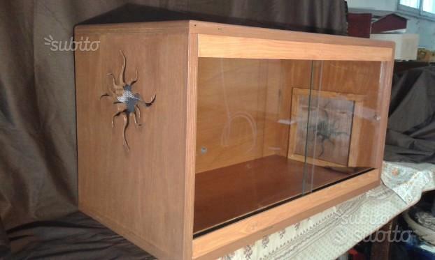 Terrario Per Rettili In Legno 60x29.5x29.5 Cm - Vetro Scorrevole Per Lucertole, Serpenti E Camaleonti - Foto 2