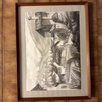Disegno originale a carboncino, passepartout