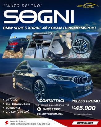 BMW 630 d Gran Turismo mhev 48v xdrive Msport auto