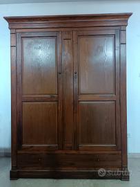 Armadio artigianale in legno massello indiano