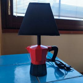 Lampada caffettiera rosso-nera squadra del cuore
