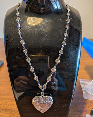 Collana con ciondolo portafoto in acciaio inox 