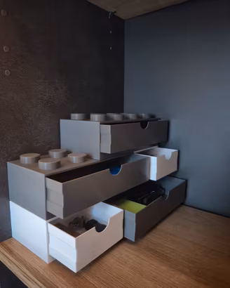 Organizer Scrivania 5 Moduli Stile LEGO 