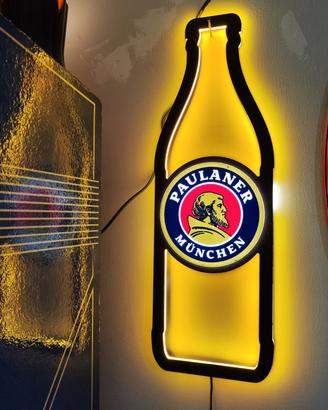 Insegna LED Paulaner München Bottiglia SPEDIZIONE