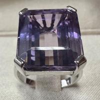 ANELLO SOLITARIO ORO 18kt. CON GRANDE AMETISTA