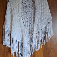 scialle lana 100% fatto a mano vintage