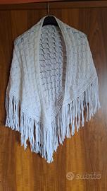 scialle lana 100% fatto a mano vintage