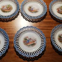 7 piatti Vintage primi novecento Schumann Bavaria,
