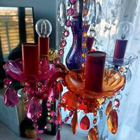 Lampadario a goccia colorato