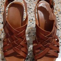 Sandali marroni in pelle Taglia 37