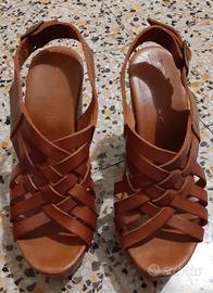 Sandali marroni in pelle Taglia 37