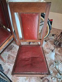 Sedie in legno pelle rossa