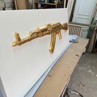 Quadro AK 47 oro foglia 93x40