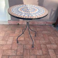 Tavolo da esterno in mosaico - diametro 66 cm