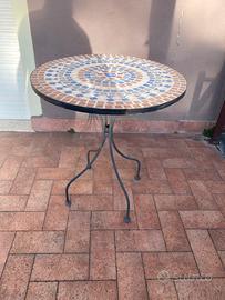 Tavolo da esterno in mosaico - diametro 66 cm