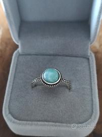 Anello Vintage in Argento S925 con pietra azzurra 