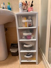 Cassettiera in plastica per bagno