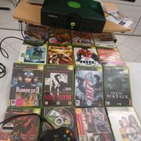 Xbox classic con cavi e pad+ 16 giochi con manuale