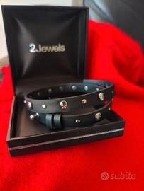 NUOVO bracciale vera pelle  2Jewels, teschi
