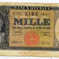 BANCONOTA ITALIA 1000 LIRE 1947 BANCA D'ITALIA