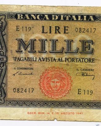 BANCONOTA ITALIA 1000 LIRE 1947 BANCA D'ITALIA